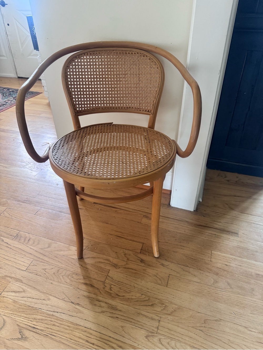 Thonet Bentwood Rattan Accent Chair in Natural Honey